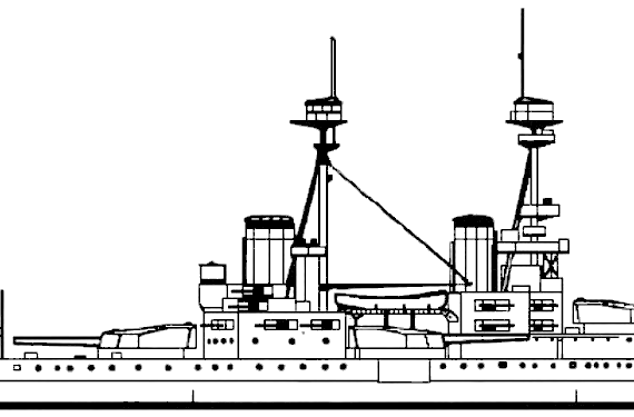 Боевой корабль HMS Collingwood 1916 [Battleship] - чертежи, габариты, рисунки